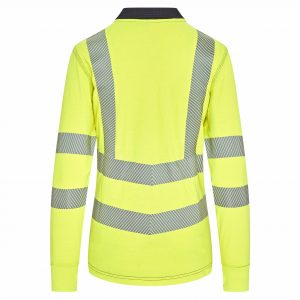 VAILOSg ACHIM FR AS EA HV Ladies Pique Long Sleeve Chevron Tape Polo Shirt